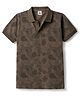 Kids Magic Cotton Knit T-Shirts Half Sleeves Polo Neck Leafy Printed Brown 8-10 Years