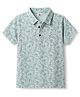 Kids Magic Cotton Knit T-Shirts Leafy Print Half Sleeves Polo Light/Sky Blue 12-14 Years