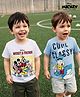 Babyhug Disney 100% Cotton Knit Half Sleeves T-Shirts With Micky & Friends Graphic Pack Of 2 - Multicolor