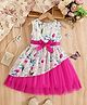 tior Net Woven Sleeveless Floral Printed Dress - Pink