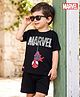 Babyhug Marvel Single Jersey Knit Half Sleeves T-Shirt & Shorts Set With Spiderman Graphics - Black