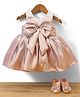 Bluebell Satin Woven Sleeveless Party Dress With Embellishment & Booties - Pink