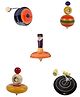 Funwood Games Wooden Spinning Tops and Yo-Yo Set, Traditional Toys Collection, Multicolour