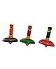 Funwood Games Traditional Wooden Whistle Finger Spinning Top for Kids - Classic Handheld Toy with Fun Sound (Set of 3)