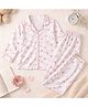 TIPPY TOP Satin Woven Full Sleeves Flamingo Printed Coordinating Shirt & Pajama Night Suit - Pink