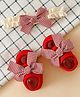 Bonfino Retro Ribbon Socks & Hairband Combo Set - Red