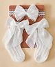 Bonfino Hair Accessories With Elegant Bow Socks & Headband - White