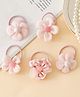 Babyhug Free Size Hair Rubber Bands With Floral Applique Pack of 5 - Peach