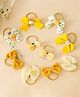 Babyhug Hair Rubber Bands With Bow Applique - Yellow & White