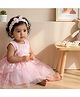 Bonfino Free Size Baby Headbands Bow Applique - White & Pink