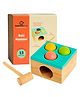 Curious Cub Wooden Hammer Ball Knock Toy, Montessori Learning Game with 3 Colorful Balls - Multicolor