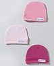 Simply Interlock Knit Solid Baby Caps Pack of 3 Pink - Diameter 8.5 cm
