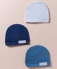 Simply Interlock Knit Baby Caps Solid Color Pack of 3 Blue - Diameter 9.5 cm