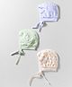 Simply Interlock Knit Printed Baby Caps Pack of 3 Multivolor - Diameter 41 cm