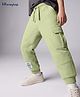 Honeyhap Premium 100% Cotton Terry Knit Full Length  Lounge Pant With Bio Finish & Text Patch- Seedling