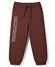 Honeyhap Premium 100% Cotton Terry Knit Full Length Text Printed Lounge Pant With Bio Finish - Cappuccino