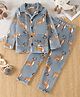 Mark & Mia Full Sleeves Winter Wear Co-ords Night Suit With Deer Design - Grey