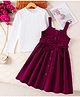 Mark & Mia Full Sleeves Frock with Inner Tee & Belt - Maroon