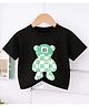 Googo Gaaga 100% Cotton Knit Half Sleeves Graphic Teddy Printed T-shirt - Black
