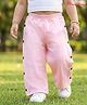 Honeyhap Premium 100% Cotton Terry Knit Full Length Solid Pant With Bio Finish - Pink