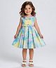 The Magic Wand Woven Sleeveless Tie & Dye Floral Printed Dress - Blue