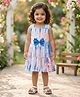 The Magic Wand Rayon Woven Sleeveless Tie & Dye Bow Applique Detailed Dress - White
