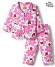 Babyhug Disney 100% Cotton Knit Full Sleeves Co-Ords Shirt & Pyjama Night Suit With Floral  Printed & Winnie The Pooh Graphic - White & Pink