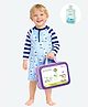 Little Surprise Box Spandex Full Raglan Sleeves Llama Printed Legged Swimsuit With Bag Cap & Detergent - Blue