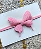 FOLLOW THE NEEDLE Glittered Butterfly Applique Detailed Headband - Pink
