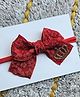 FOLLOW THE NEEDLE Bow Applique Detailed Crown Embellished Headband - Red