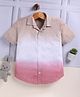TOONYPORT Cotton Knit Half Sleeves Ombre Shirt - Beige