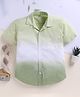 TOONYPORT Cotton Knit Half Sleeves Ombre Shirt - Green