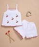 Wonderchild Sleeveless Cherry Printed Top & Shorts Set - White