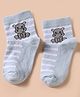 Mustang Knit Ankle Length Socks With Stripes & Hippo Design - Light Blue