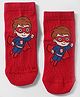 Mustang Knit Ankle Length Socks With Polk Dots & Superman Design - Red