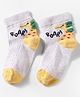 Mustang Knit Ankle Length Socks With Dino Design -OffWhite