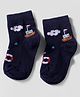 Mustang Knit Ankle Length Socks With Aeroplane Design - Navy Blue