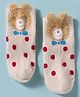 Mustang Knit Ankle Length Socks With Polka Dots Design & Bunny Applique - Beige