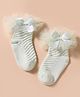 Mustang Knit Ankle Length Socks With Bow Applique - Light Green