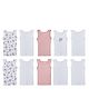 Big Softies Cotton Knit Pack Of 5 Sleeveless Solid & Elephant Printed Vests - Pink & White