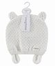 SNUGTIME Cotton Knit Geometric Designed Ear Applique Detailed Beanie - White - Circumference 54 Cms