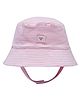 SNUGTIME Cotton Elastane Knit Heart Embroidered Striped Bucket Hat - Pink - Circumference - 50 Cm