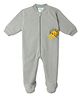 SNUGTIME Knit Full Sleeves Lion Embroidered Footed Sleepsuit - Grey