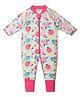 SNUGTIME Cotton Knit Full Sleeves Floral Printed Romper - Pink