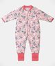 SNUGTIME Cotton Knit Full Sleeves Floral & Unicorn Printed Romper - Floral Pink