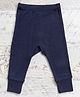 Merino Baby Woollen Knit Baby Text Embroidered Pants - Navy Blue
