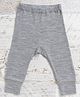 Merino Baby Woollen Knit Baby Text Embroidered Pants - Grey