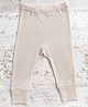 Merino Baby Woollen Knit Baby Text Embroidered Pants - Cream