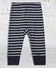 Merino Baby Woollen Knit Striped & Baby Text Embroidered Pants - Navy Blue