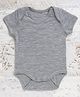 Merino Baby Woollen Knit Half Sleeves Solid Onesie - Grey